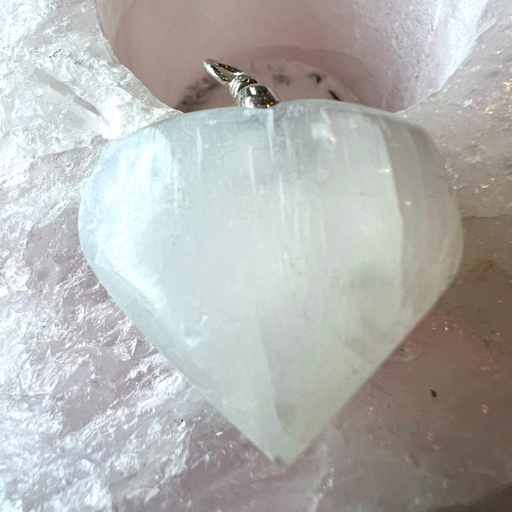 Selunite crystal Heart Pendant